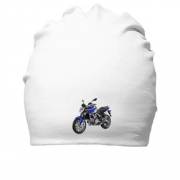 Бавовняна шапка з синім мотоциклом