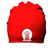 Бавовняна шапка бичок в новорічному светрі