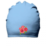 Бавовняна шапка з квітами-орнаментом (2)