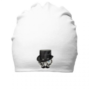Хлопковая шапка с котом в шляпе