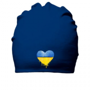 Хлопковая шапка с желто-синим сердцем