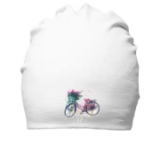 Бавовняна шапка з велосипедом і квітами