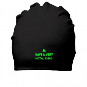 Бавовняна шапка c написом "have a very metal xmas"