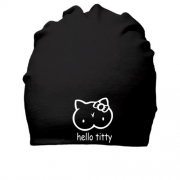 Хлопковая шапка с надписью "Hello Titty" в стиле Hello Kitty