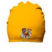 Хлопковая шапка с тигром-футболистом