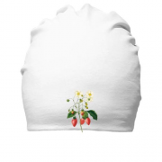 Бавовняна шапка з квітучою гілкою суниці
