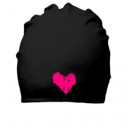Хлопковая шапка с нарисовангным сердцем