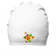 Бавовняна шапка з квітами (арт)