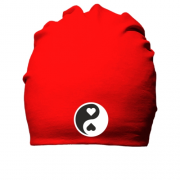 Бавовняна шапка Інь-янь з серцем