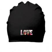 Хлопковая шапка с надписью "Love" из цветов (2)