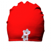 Бавовняна шапка з білими квітами (3)