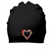 Хлопковая шапка с цветочным сердцем