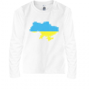 Дитяча футболка з довгим рукавом Стилізована мапа України