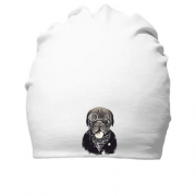Хлопковая шапка с собакой в монокле