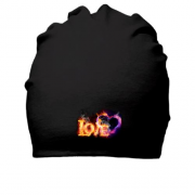 Хлопковая шапка с огненной надписью Love