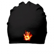 Хлопковая шапка с огненным отпечатком руки