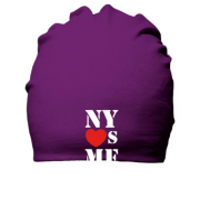 Хлопковая шапка с надписью New york loves me