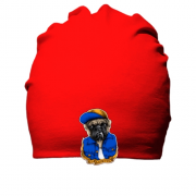 Хлопковая шапка с бульдогом в кепке