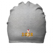 Хлопковая шапка с новогодней собачкой 2018