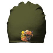 Хлопковая шапка с бизоном "осень"