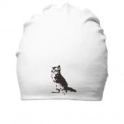 Бавовняна шапка з прохальним котом