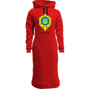 Женская толстовка-платье с гербом Украины в цветах - Незламні