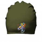 Хлопковая шапка с мотоциклистом на эндуро