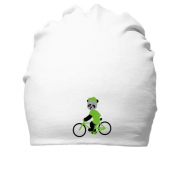 Хлопковая шапка с пандой на велосипеде
