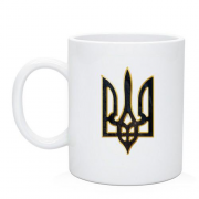Чашка с гербом Украины стилизованным под кору