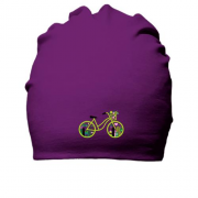 Хлопковая шапка с зеленым велосипедом
