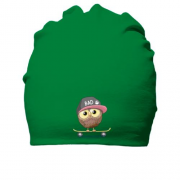 Хлопковая шапка с совой на скейте