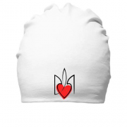 Хлопковая шапка стилизованный Тризуб с сердцем