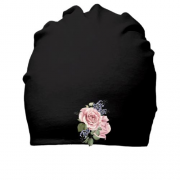 Бавовняна шапка з квітками троянди та бузку