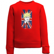 Детский свитшот с Борисом Джонсоном на британском флаге