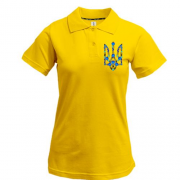 Жіноча футболка-поло з гербом України у стилі писанки