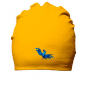 Хлопковая шапка с синим попугаем из Рио