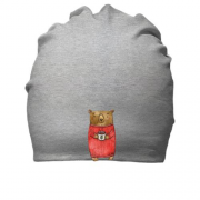 Бавовняна шапка з ведмедем в светрі