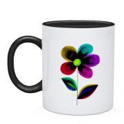 Чашка різнокольоровою квіткою