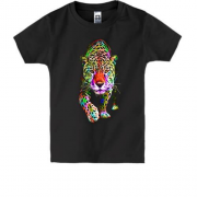 Детская футболка с неоновым леопардом