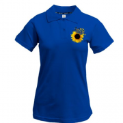 Жіноча футболка-поло Соняшник з метеликами