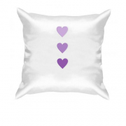 Подушка з фіолетовими серцями