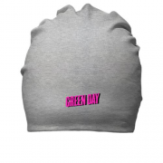 Бавовняна шапка Green day рожевий логотип
