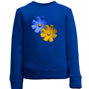Детский свитшот с желто-синими цветками
