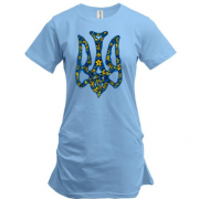 Подовжена футболка з гербом України у вигляді сокола-писанки
