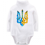 Детское боди LSL с гербом Украины из желто-синих цветов