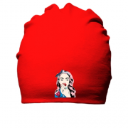 Бавовняна шапка з поп-арт дівчиною 2
