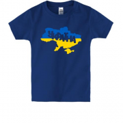 Детская футболка с надписью Украина (карта)