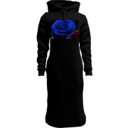 Женская толстовка-платье Темно-синяя роза
