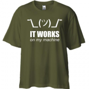 Футболка Oversize с надписью "It works on my machine"