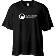 Футболка Oversize с логотипом сотрудника Black Mesa (Half Life)